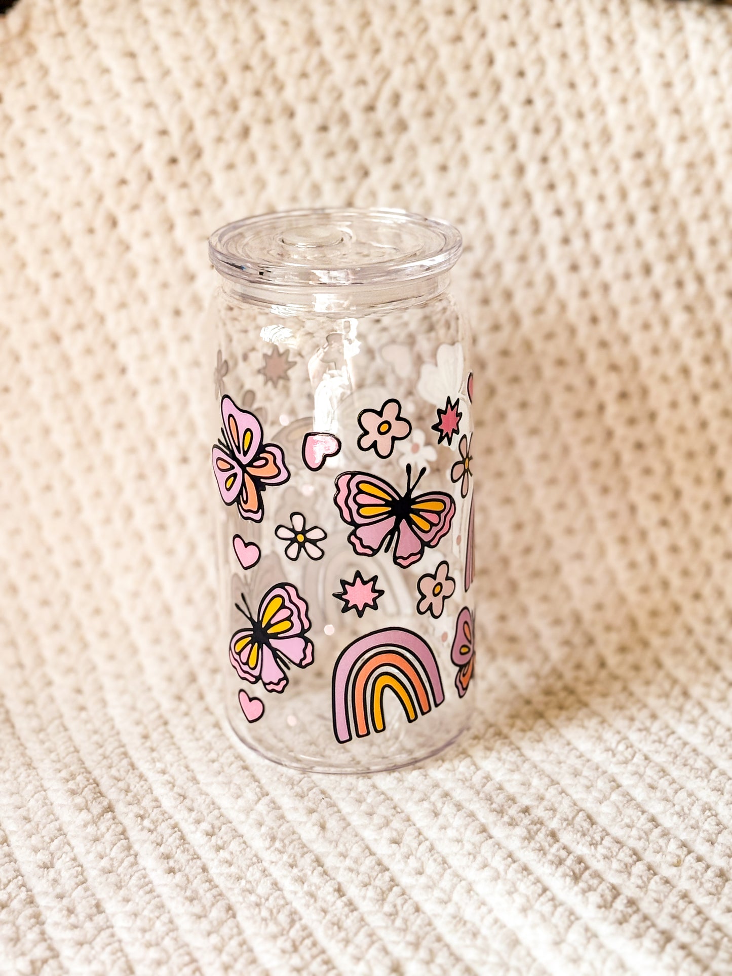 pastel butterflies & rainbow glass