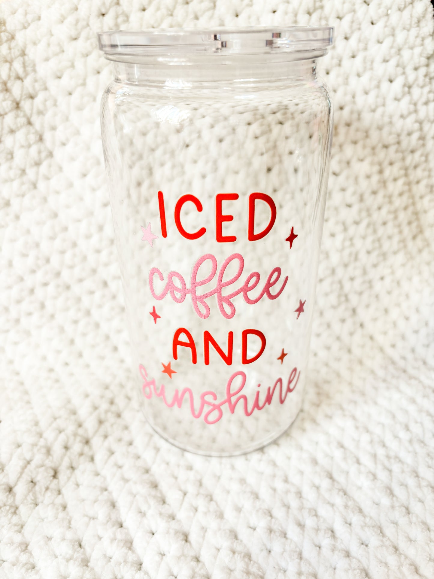 Iced coffee & sunshine glass