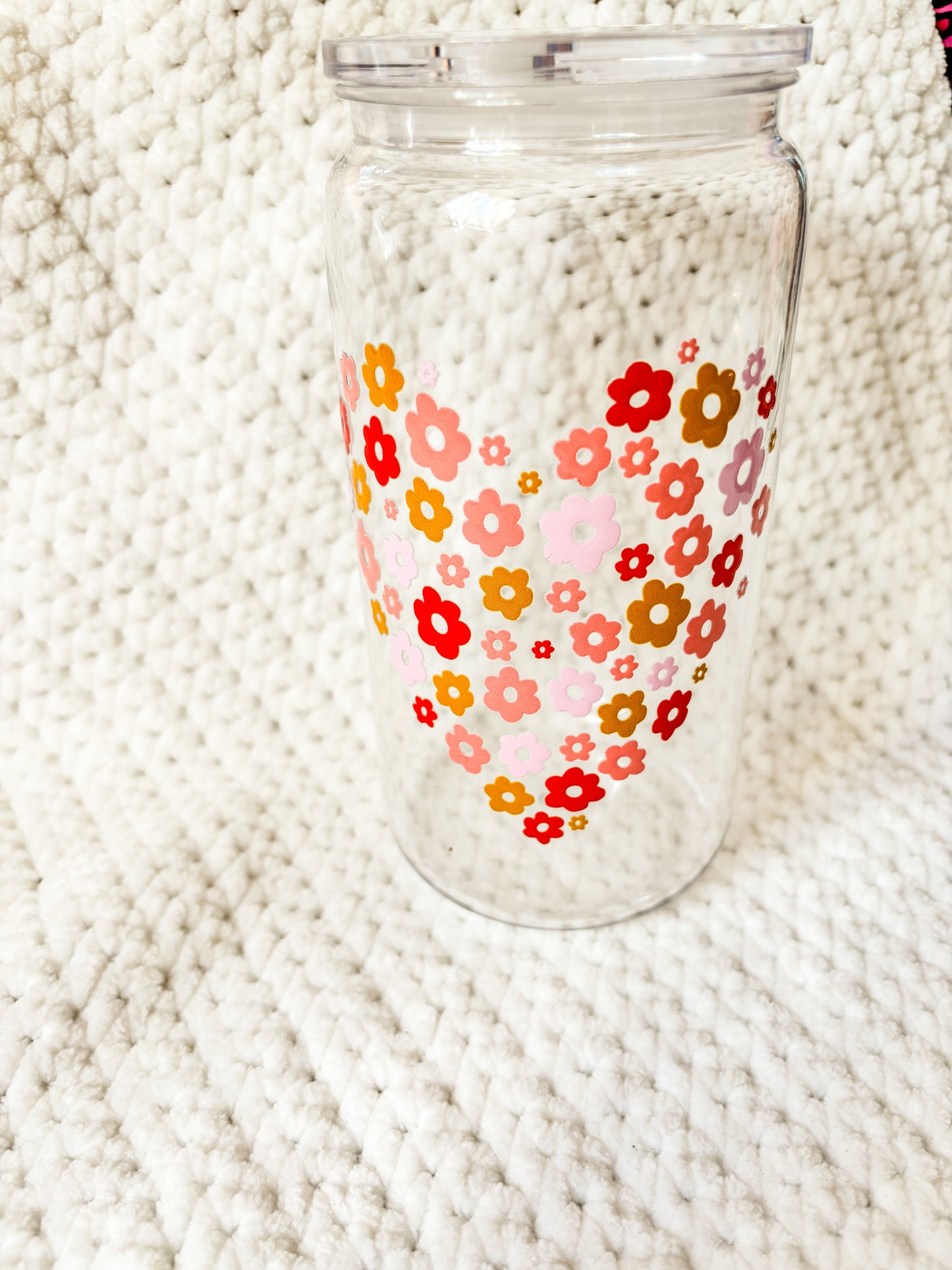 Floral Heart glass