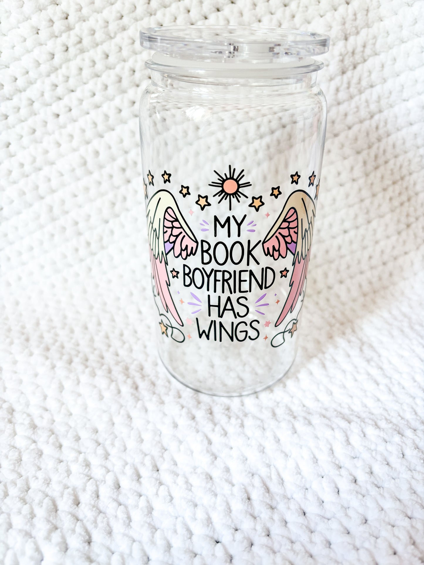 My book boyfriend has wings glass