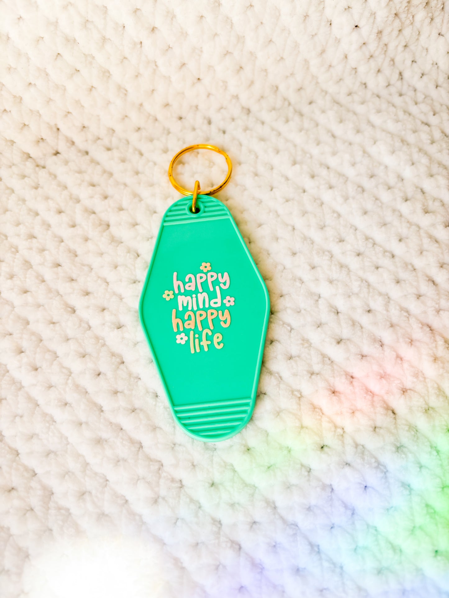 Happy Mind, Happy Life Keychain